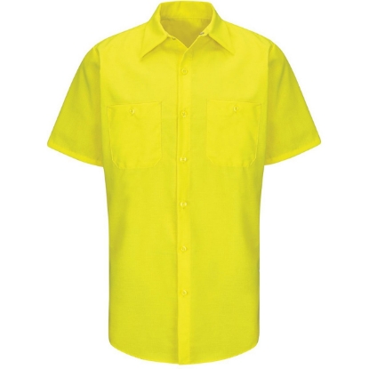 Custom Mens Enhanced & Hi-Visibility Work Shirt Fluorescent Yellow