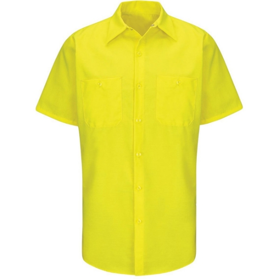 Custom Mens Enhanced & Hi-Visibility Work Shirt Fluorescent Yellow