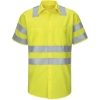 Custom Mens Tall Enhanced & Hi-Visibility Work Shirt AB-Fluorescent Yellow/ Green