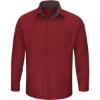 Custom Mens Performance Plus Long Sleeve Shirt with OilBlok Technology Fireball Red/ Charcoal