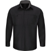 Custom Mens Tall Performance Plus Long Sleeve Shirt with OilBlok Technology Black/ Charcoal