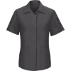 Custom Womens Performance Plus Short Sleeve Shop Shirt with Oilblok Technology Charcoal/ Yellow