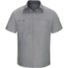 Custom Mens Tall Performance Plus Short Sleeve Shirt with Oilblok Technology Light Grey/ Charcoal