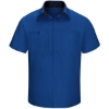 Custom Mens Tall Performance Plus Short Sleeve Shirt with Oilblok Technology Royal Blue/ Black
