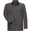 Custom Mens Ripstop Long Sleeve Shirt Charcoal