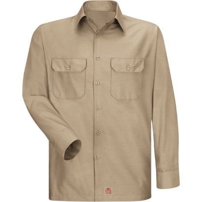 Custom Mens Ripstop Long Sleeve Shirt Khaki