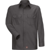 Custom Mens Tall Ripstop Long Sleeve Shirt Charcoal