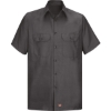 Custom Mens Tall Ripstop Short Sleeve Work Shirt Charcoal