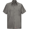 Custom Mens Tall Ripstop Short Sleeve Work Shirt GY-Grey