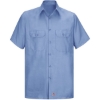 Custom Mens Tall Ripstop Short Sleeve Work Shirt Light Blue