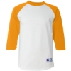 Custom Unisex Raglan Sleeve Baseball T-Shirt White/ Gold