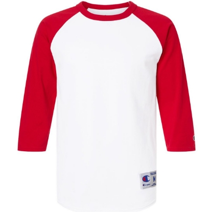 Custom Unisex Raglan Sleeve Baseball T-Shirt White/ Scarlet