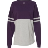 Custom Womens Jersey Pom Pom Long Sleeve T-Shirt Purple/ Oxford