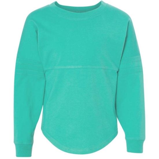Custom Womens Jersey Pom Pom Long Sleeve T-Shirt Teal