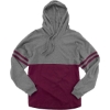 Custom Womens Hooded Pom Pom Jersey T-Shirt Granite/ Maroon