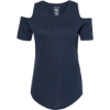 Custom Womens Cold Shoulder T-Shirt Navy