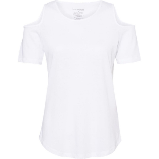 Custom Womens Cold Shoulder T-Shirt White