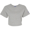 Custom Womens Heritage Jersey Crop T-Shirt Oxford Grey