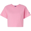 Custom Womens Heritage Jersey Crop T-Shirt Pink Candy
