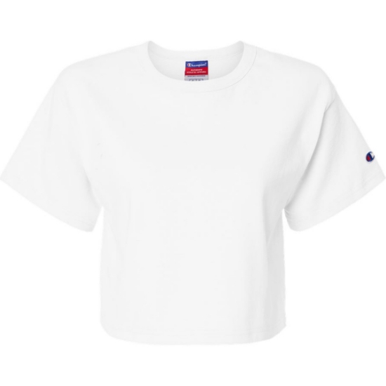 Custom Womens Heritage Jersey Crop T-Shirt White