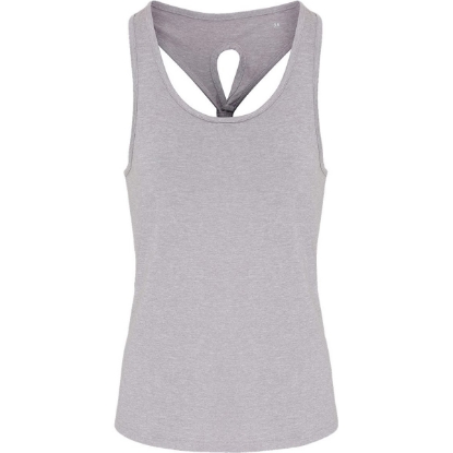 Custom Womens Knot Back Venus Tank Silver Melange