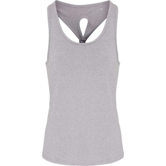 Custom Womens Knot Back Venus Tank Silver Melange