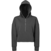 Custom Womens Alice Half-Zip Hooded Sweatshirt Charcoal