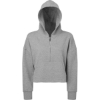 Custom Womens Alice Half-Zip Hooded Sweatshirt Heather Grey