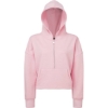 Custom Womens Alice Half-Zip Hooded Sweatshirt Light Pink