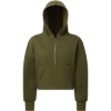 Custom Womens Alice Half-Zip Hooded Sweatshirt Olive