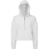 Custom Womens Alice Half-Zip Hooded Sweatshirt White