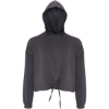 Custom Womens Cropped Maria Hooded Sweatshirt Charcoal