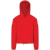 Custom Womens Cropped Maria Hooded Sweatshirt Fire Red