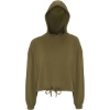 Custom Womens Cropped Maria Hooded Sweatshirt Olive