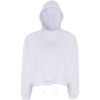 Custom Womens Cropped Maria Hooded Sweatshirt White