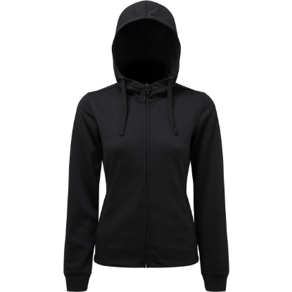 Custom Womens Spun Dyed Full-Zip Hooded Sweatshirt Black