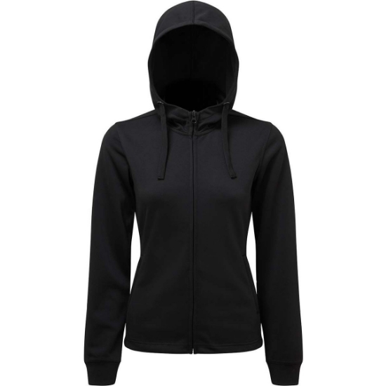 Custom Womens Spun Dyed Full-Zip Hooded Sweatshirt Black