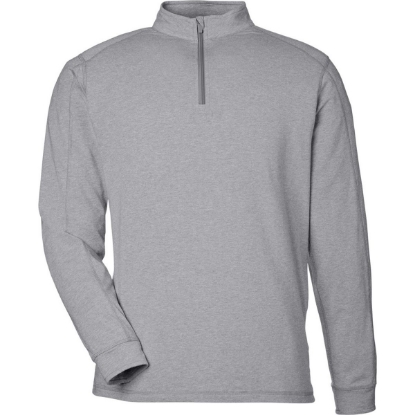 Custom Mens Carrollton Quarter-Zip Pullover Heather Grey