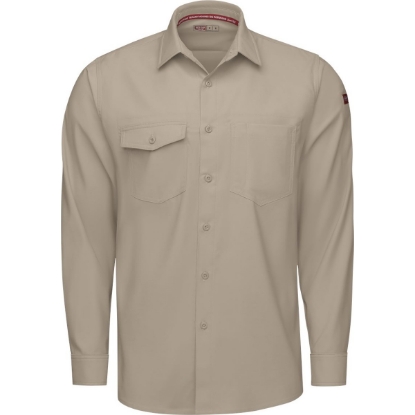 Custom Mens Tall Cooling Long Sleeve Work Shirt Sand