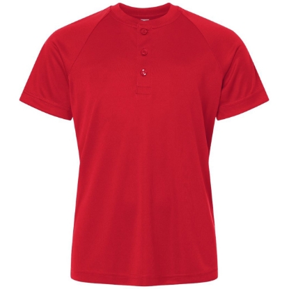 Custom Youth Zone Performance Henley Sport Red