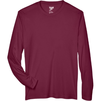 Custom Mens Zone Performance Long Sleeve T-Shirt Sport Maroon