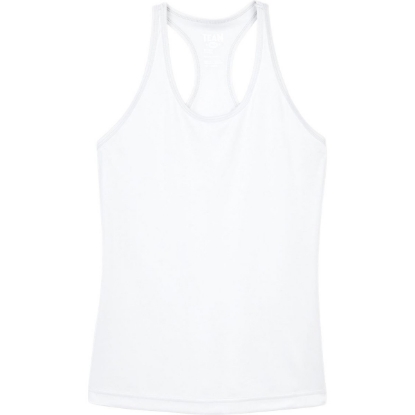 Custom Womens Zone Performance Racerback Tank White