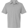 Custom Mens Relay Heathered Stripe Polo Athletic Heather/ White