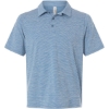 Custom Mens Relay Heathered Stripe Polo Sport Royal Heather/ White