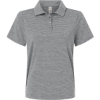 Custom Womens Relay Heathered Stripe Polo Black Heather/ White