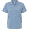 Custom Womens Relay Heathered Stripe Polo Sport Royal Heather/ White