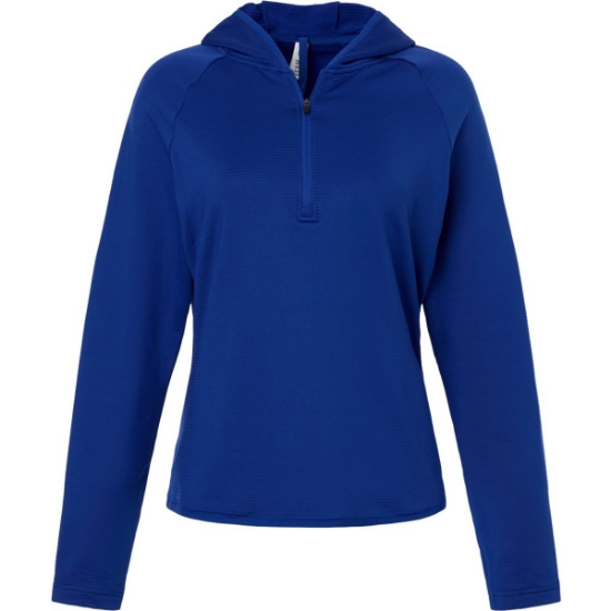 Custom Womens Qualify Quarter-Zip Hooded Pullover Sport Royal