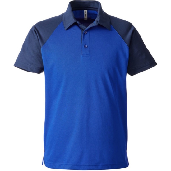 Custom Mens Command Snag-Protection Colorblock Polo Sport Royal/ Sport Dark Navy
