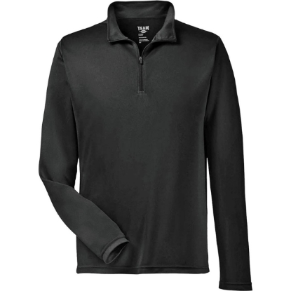 Custom Mens Zone Performance Quarter-Zip Pullover Black