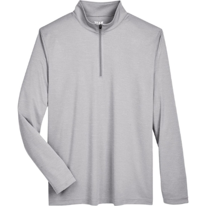 Custom Mens Zone Sonic Heather Performance Quarter-Zip Pullover Athletic Heather